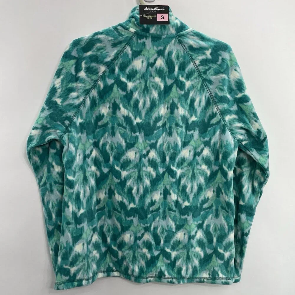 Eddie Bauer 1/4 Zip Polar Fleece Pullover Jacket Leaf Green Womens S